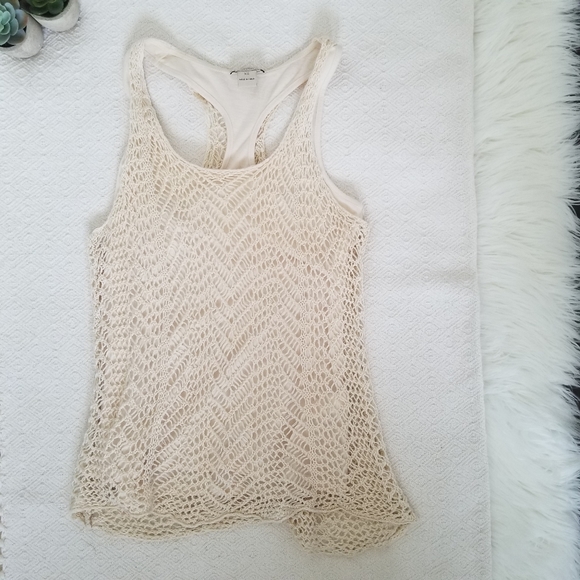 Lucky Brand crochet cream top - Picture 2 of 7